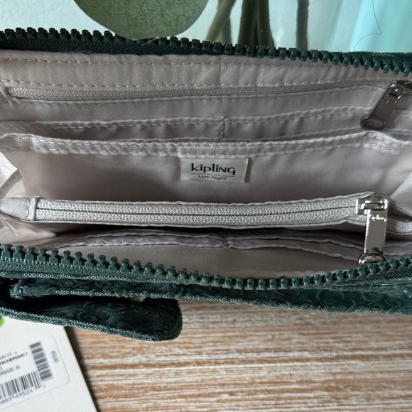Kipling Crossbody Dark Green Floral Wallet - Picture 6 of 8
